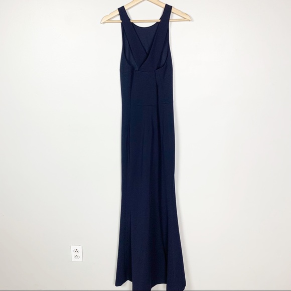 BHLDN Classy Navy Maxi Dress Criss Cross Straps 10 - Picture 6 of 14